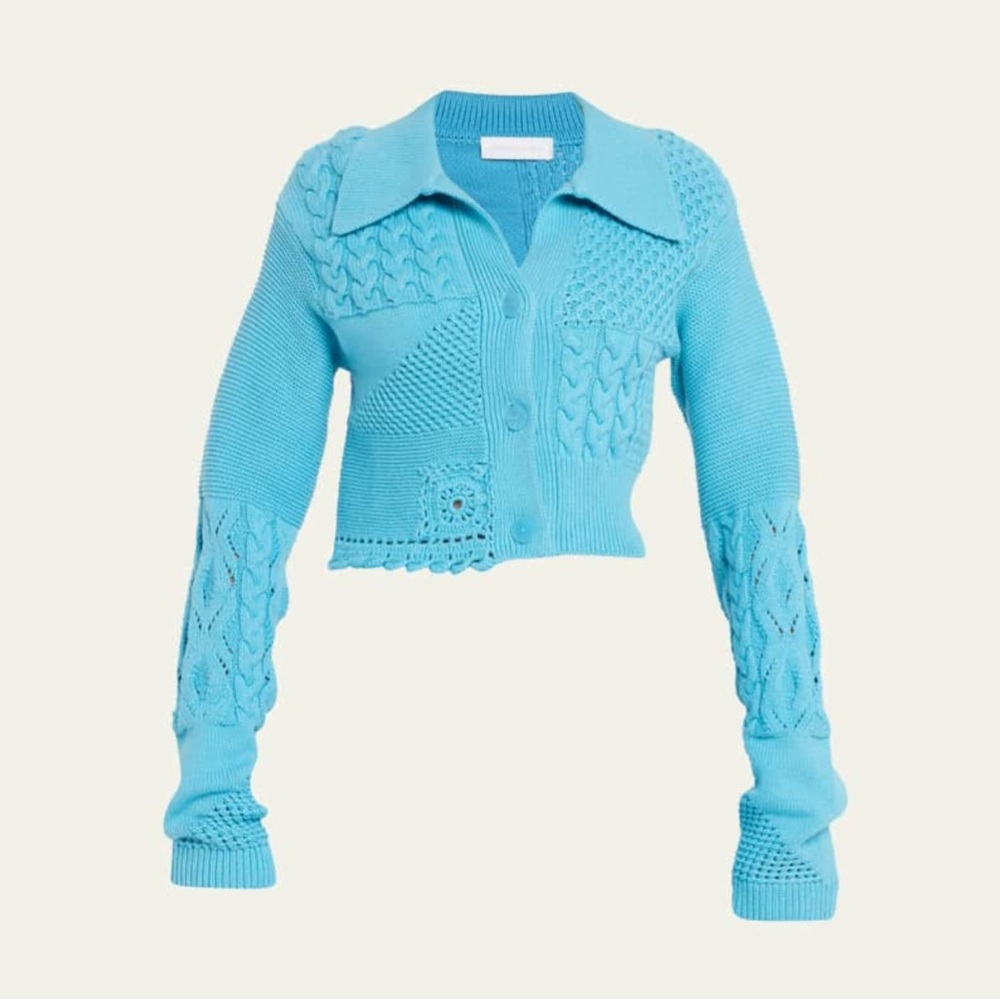 Simkhai Sherman Cotton Patchwork Cropped Polo Car… - image 1